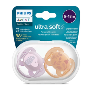 Philips Avent Lot de 2 Sucettes Ultra Soft 6-18m Fille